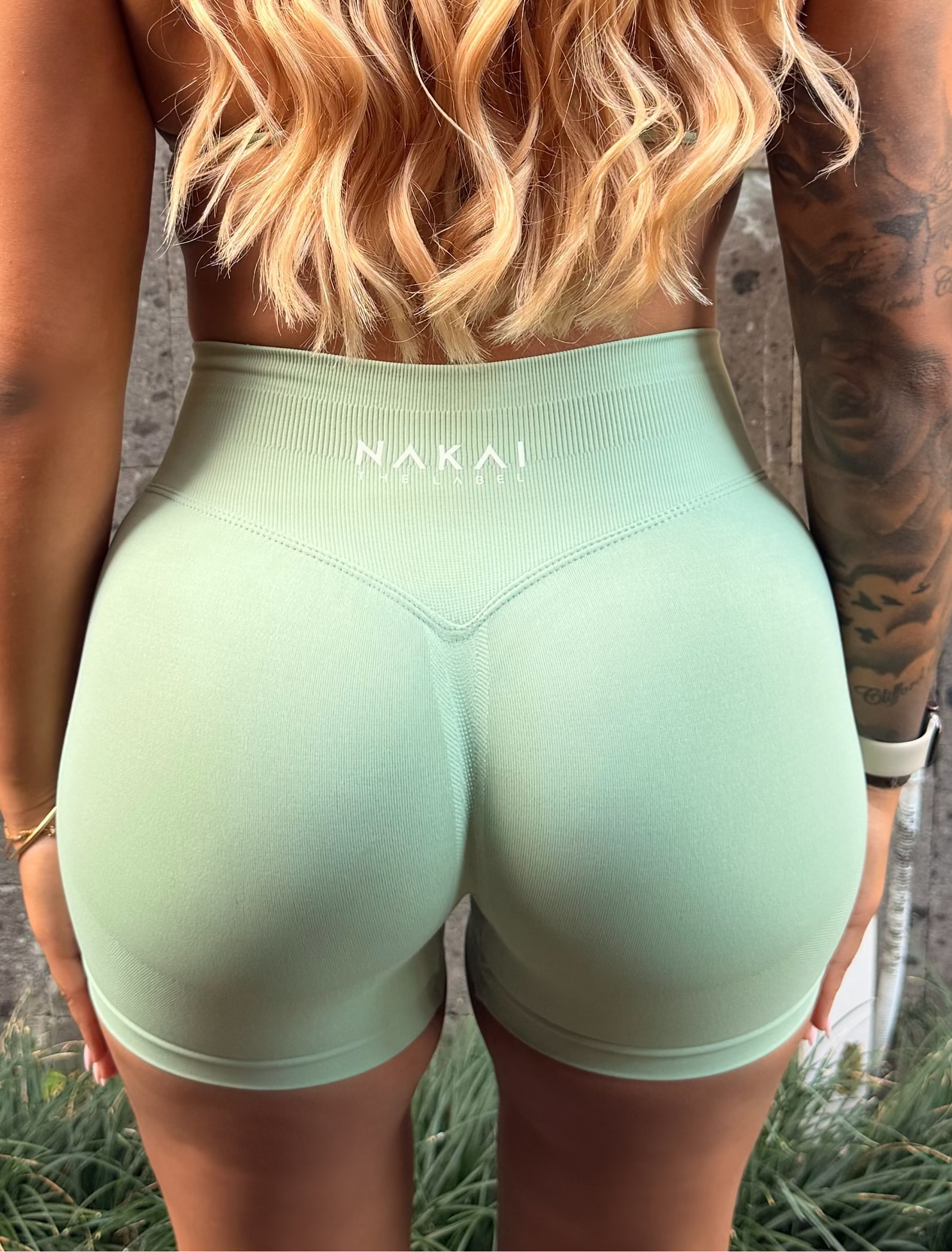 Velvet Scrunch Short - Sage Green