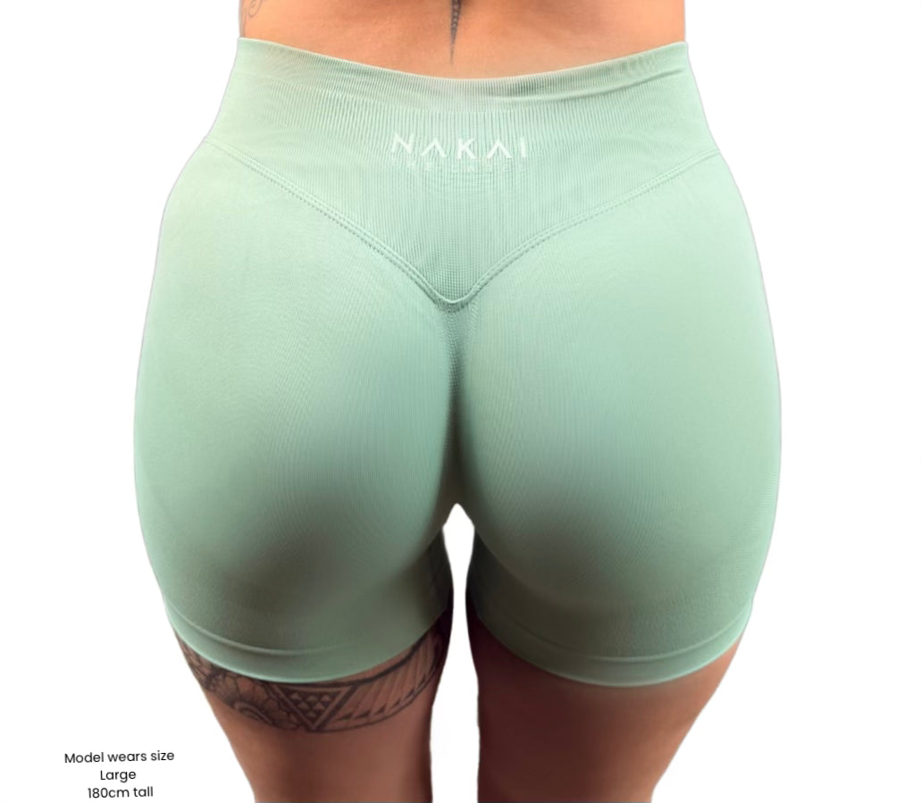 Velvet Scrunch Short - Sage Green
