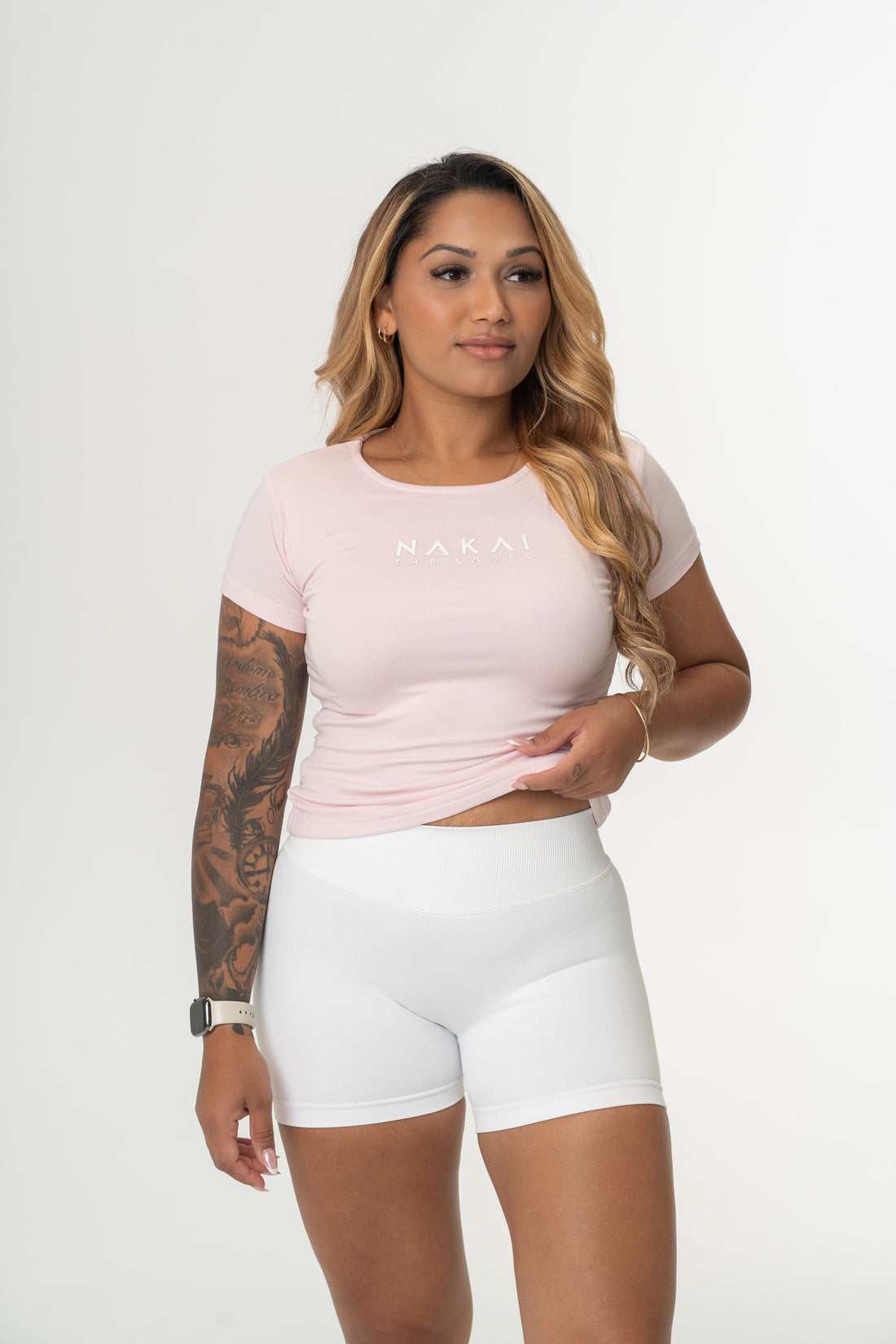 Luxe Short Sleeve Tee- Blush 