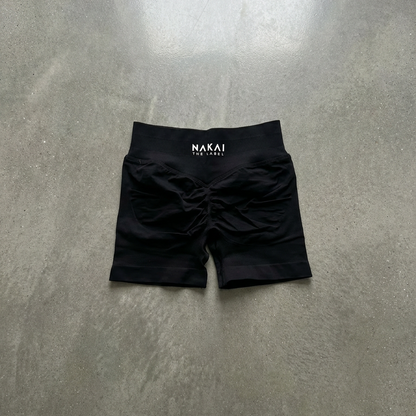 Velvet Scrunch Short - Black 