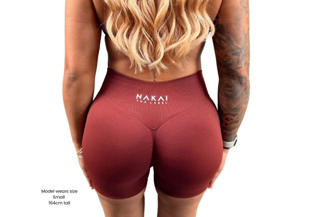 Velvet Scrunch Short - Burnt Brown